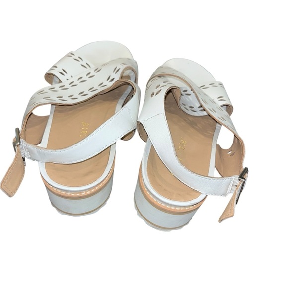 David Tate white sandals cutouts 10.5 ww wide leather - Picture 4 of 5